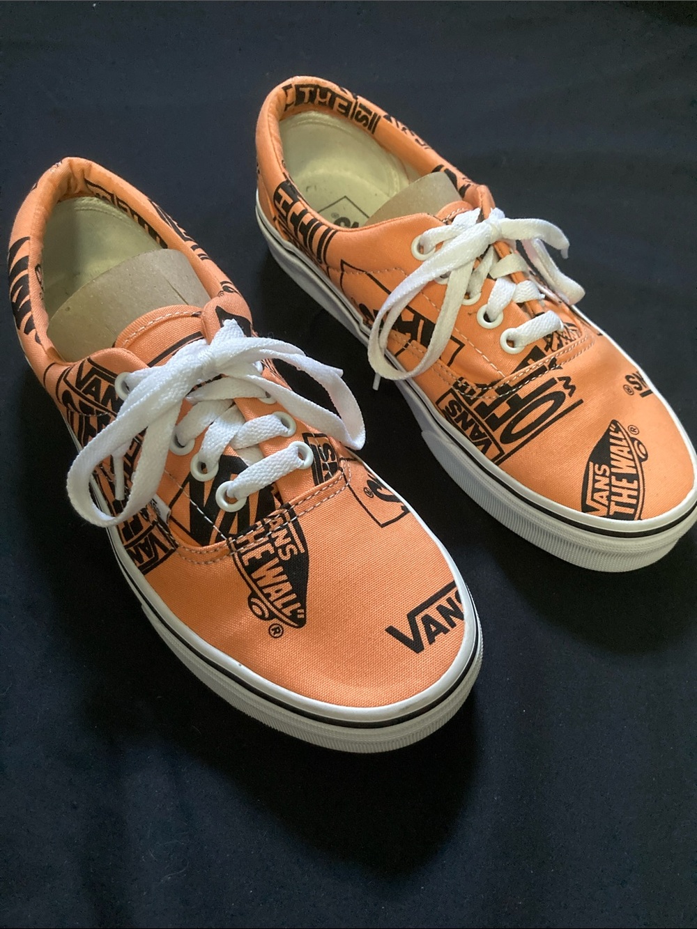 Vans Era Skate Sneakers Off The Wall Orange Logo Low-Top Women 8 Men 6.5